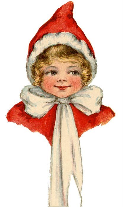 Christmas girl as a vintage image