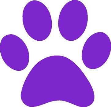 Purple Paw Print Clip Art N6