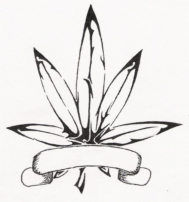 Tribal Pot Leaf Tattoo Drawings