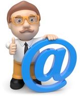 clipart of business man with sign of email