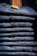 Photo of stacked jeans