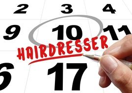 time hairdresser hand leave pen