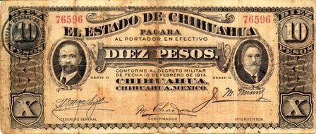 Clipart of pesos banknote with portraits