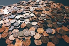 scattered old coins