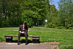 businessman on the bench