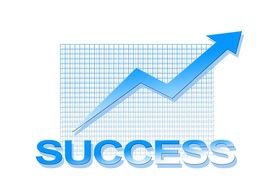 success word and arrow up