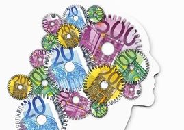 head of a person thinking of money