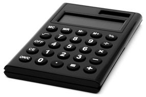 black calculator solar count on white surface