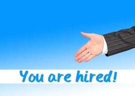 hand congratulations you are hired drawing