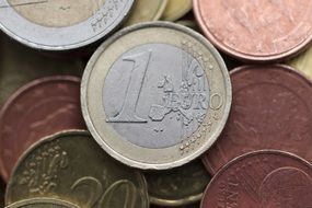 A lot of Metal euro coins