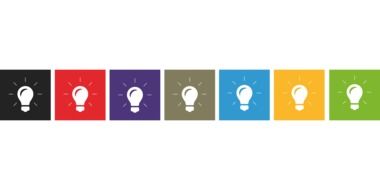 image of light bulbs on a colorful background