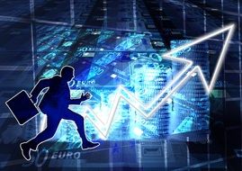 Sign of man and graph clipart