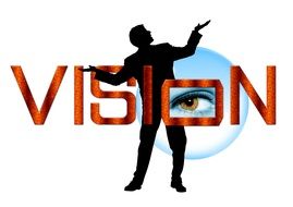 Clipart of man silhouette and vision sign