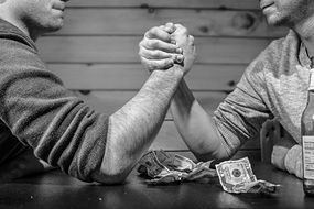 strong hands of arm-wrestlers