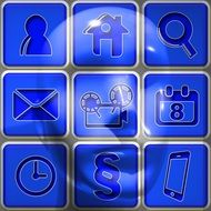 Blue picture of social network icons