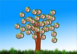 currency tree drawing