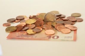 euro coins and bills