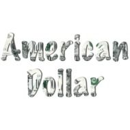 inscription american dollar on a white background