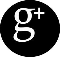 black Google+ social network icon