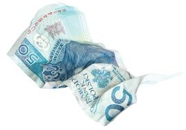 Crumpled banknote fifty euro