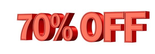 sale 70 % discount symbol banner shop promotion red color drawing