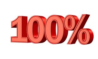 one hundred percent in statistics