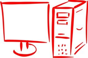 computers technology red drawing