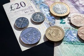coins and banknote