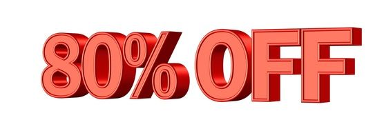 sale 80 % discount shop promotion banner icon red color drawing