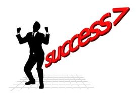 silhouette of a man on the career ladder