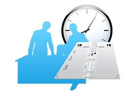 clock time calendar agenda silhouettes