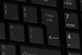 Close-up of the black and white keyboard