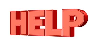 Clipart of red help sign