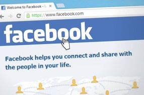 facebook social network page on screen