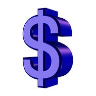 isolated blue dollar sign