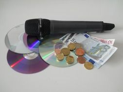 microphone and money on the table