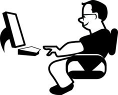 computer working man silhouette