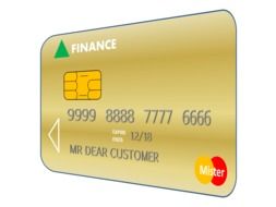 yellow credit card on a white background