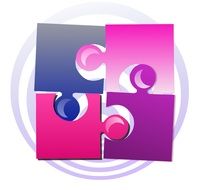pink jigsaw puzzle drawing