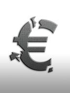 destroyed euro sign