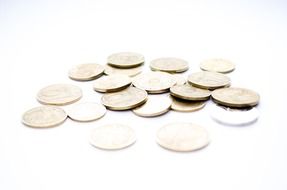 coins on the white table