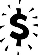 black sign of a dollar