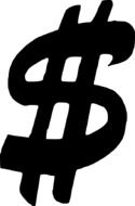 isolated sign of dollar