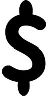 dollar money currency black symbol