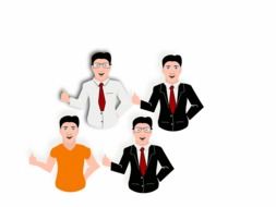 Clipart of four businessmen