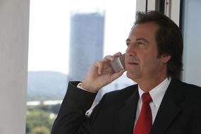 the boss is on the phone.