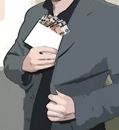 money in jacket drawing
