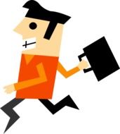 businessman running briefcase