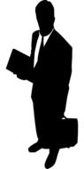 elegant businessman silhouette drawing