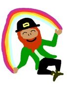 painted Saint Patrick with rainbow
